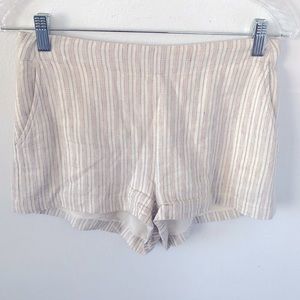 Cupcakes And Cashmere Alta Linen Blend Shorts Ivory, Gray, Pink Stripe Sz 0  EUC